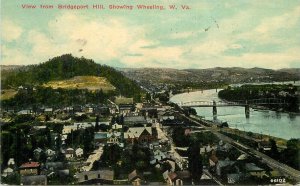 Postcard West Virginia Wheeling View Bridgeport Hill 1912 23-7576