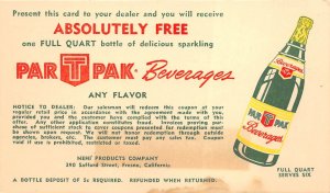 Fresno California 1940s Advertising Postcard Nehi Par t Pak Soda Beverage