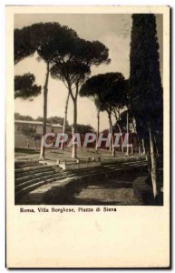 Old Postcard Italy Italia Roma Villa Borghese Piazza di Siena