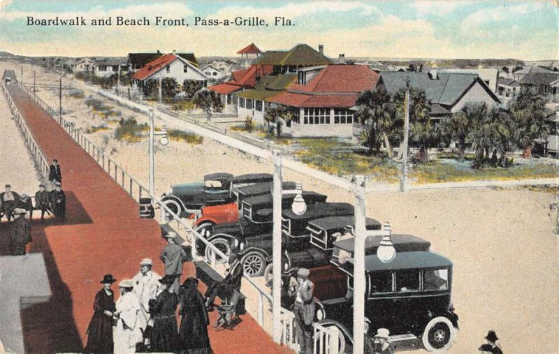 Pass a Grille Beach Florida Boardwalk and Beach Front Vintage Postcard AA15026