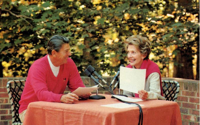 President Ronald Reagan and wife Nancy at Camp David, MD in 1982