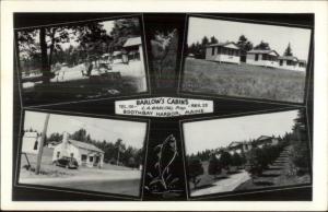 Boothbay Harbor ME Barlow's Cabins Multi-View Real Photo Postcard