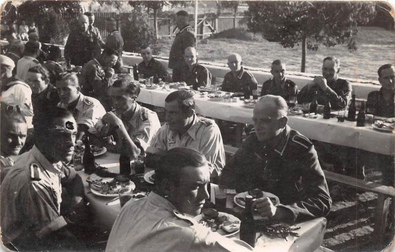 C21/ German Military Empire Foreign RPPC Postcard Germany Nazi Airmen Dinner 8