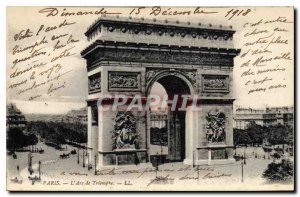 Old Postcard Paris Arc de Triomphe