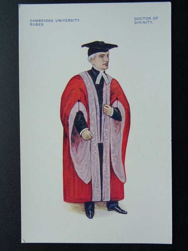 Cambridge University Robes DOCTOR OF DIVINITY - Old Postcard by G.D.O.