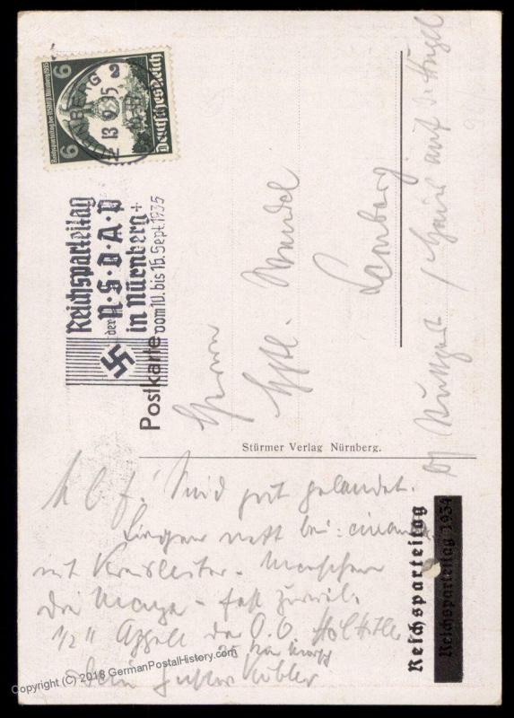 3rd Reich Germany 1934 Reichsparteitag Faithful Propaganda Card 90972