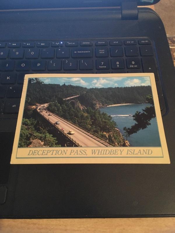 Vintage Postcard: Deception Pass, Whidbey Island  Washington