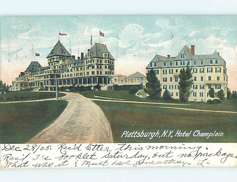 Damaged-Back Pre-1907 CHAMPLAIN HOTEL Plattsburgh New York NY B4907