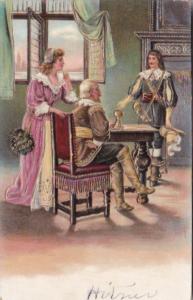 Romantic Victorian Couple Man Asking Father For Woman's Hand 1906