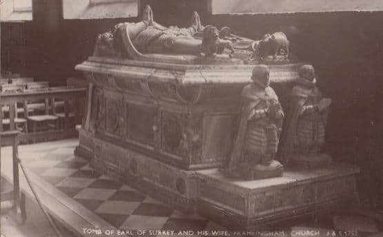 Earl Of Surrey Grave Tomb at Framlingham Church Suffolk Antique RPC Postcard