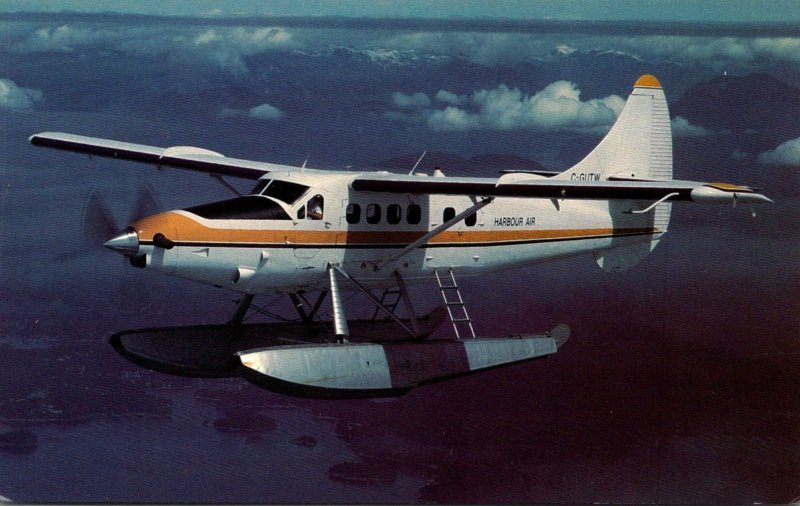 Harbour Air DeHavilland DHC-3 Otter Over Georgia Strait On British Columbia&#...