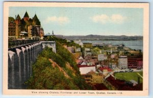 Chateau Frontenac & Lower Town QUEBEC PQ Canada Postcard