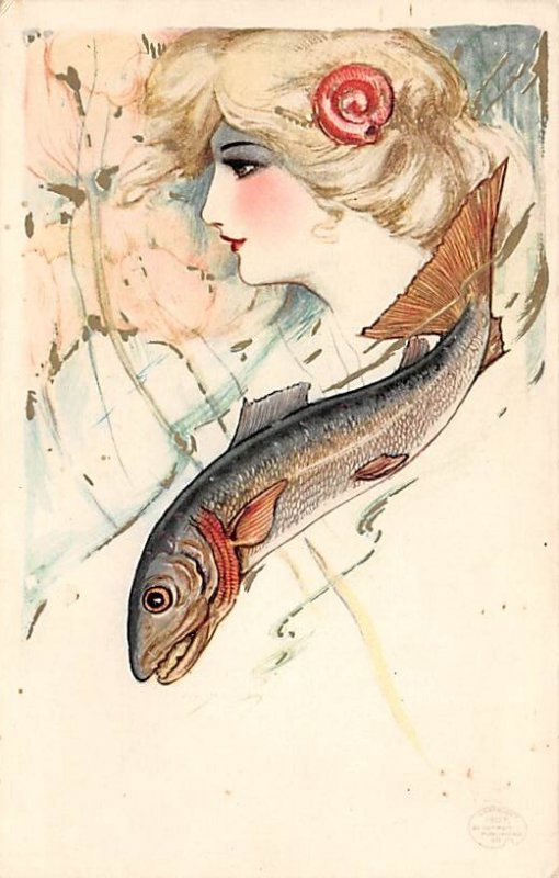 Artist Samuel Schmucker Art Nouveau Postcard