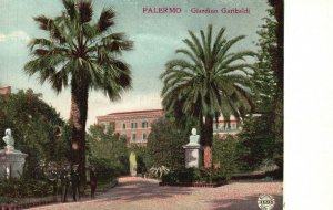 Vintage Postcard 1910's Giardino Garibaldi City Historic Park Palermo Italy