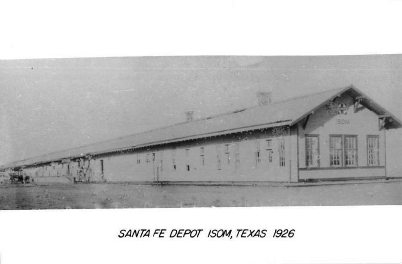 Isom Texas Santa Fe Railroad Depot Real Photo Vintage Postcard KA688736