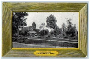 c1910s Park Scene Gazebo Cannons Trees Cedar Rapids Iowa IA Posted Tree Postcard