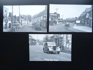 Kent Collection x 3 Old BRIDGE Village - c1970/80s REPRO Postcard