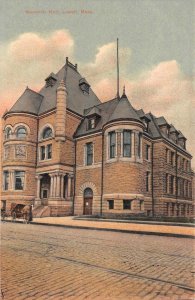 Lowell, MA Massachusetts  MEMORIAL HALL~Library   ca1910's Vintage Postcard