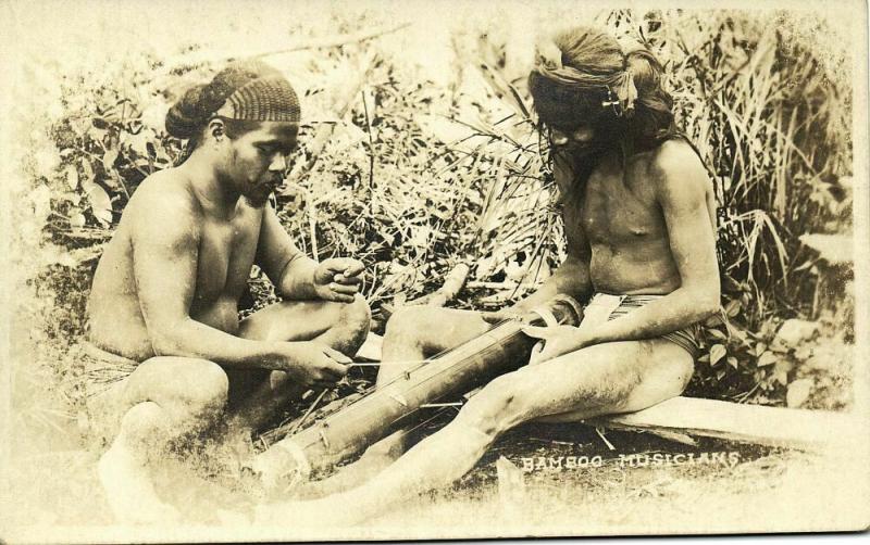 philippines, Native Bamboo Musicians (1910s) RPPC Postcard