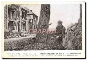 Old Postcard Police Detective Foncquevillers The gendarmerie A shell embedded...