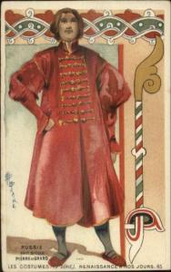 Monaire Renaissance Costume Smaller Size c1890s Postcard RUSSIAN PETER GREAT