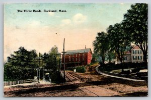 Buckland  Massachusetts  The Three Roads  Postcard