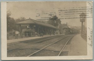 UPPER MONTCLAIR NJ RAILROAD STATION RAILWAY ANTIQUE REAL PHOTO POSTCARD RPPC