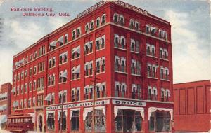 Oklahoma City Oklahoma Baltimore Bldg Street View Antique Postcard K39034