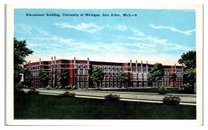 Early 1900s Educational Building, University of Michigan, Ann Arbor, MI Postcard