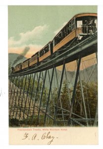 NH - Crawford Notch. Train on Frankenstein Trestle