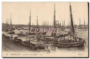 Postcard Old Fishing Boat Bordeaux harbor and docks