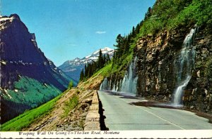 Montana Glacier National Park Weeping Wall On Going-To-The-Sun Road