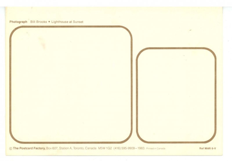 Canada - The Maritimes. Lighthouse at Sunset  (4.75 x 6.75)