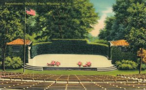 USA Amphitheatre Oglebay Park Wheeling West Virginia Linen Postcard 07.59