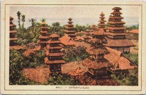 Indonesia Bali Offerhuisjes Vintage Postcard C077