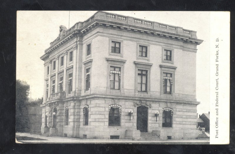 GRAND FORKS NORTH DAKOTA U.S. POST OFFICE BUILDING VINTAGE POSTCARD ND