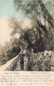 LAGO di COMO ITALY~STRADA di MONTAGNA~1900s PHOTO POSTCARD