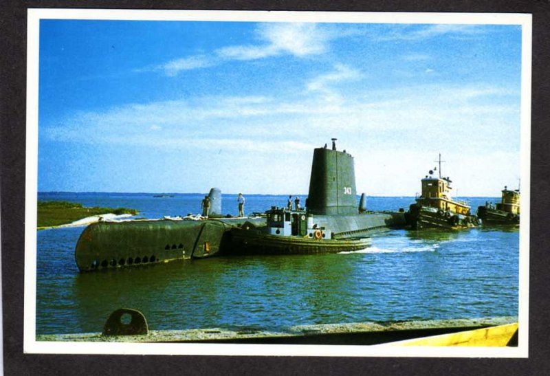 SC Submarine Clamagore Navy Naval War Ship Charleston South Carolina Postcard