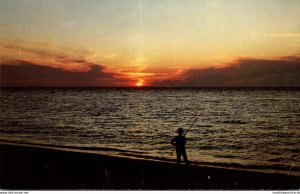 Fishing Scene At Sunset Cape Cod Massachusetts