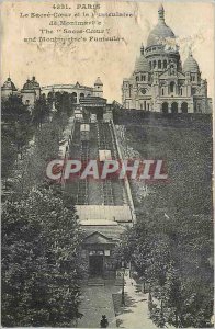 Old Postcard Paris Le Sacre Coeur and the Funicular Montmanthe