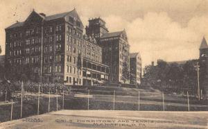 Mansfield Pennsylvania Girls Dormitory Tennis Court Antique Postcard K37871