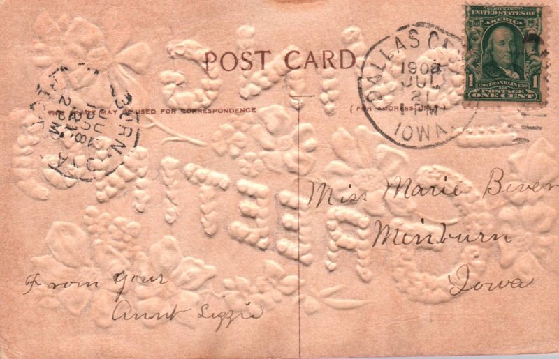 Loving Greetings Flowers Embossed BIN