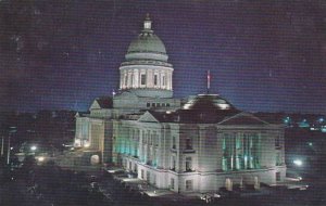 Arkansas The Night Scene Of The Capitol Of the Capitol Empphasizes The Beautl...