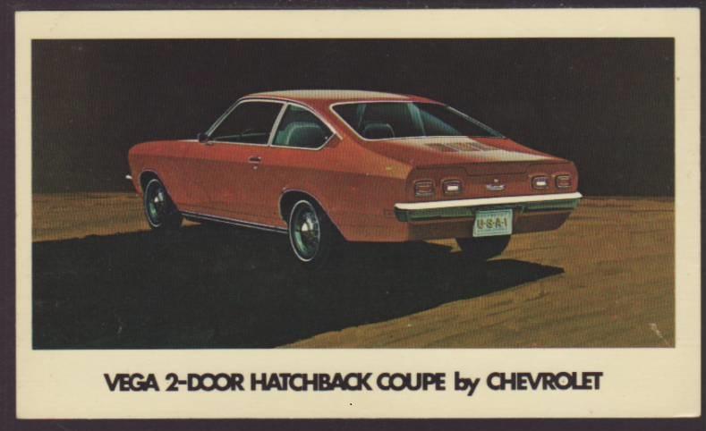 Chevrolet Vega 2 Door Hatchback Coupe Postcard 