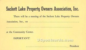 Sackett Lake Property Owners Association Inc - New York