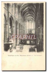 Old Postcard Basilica of St Maximin Var Inner View