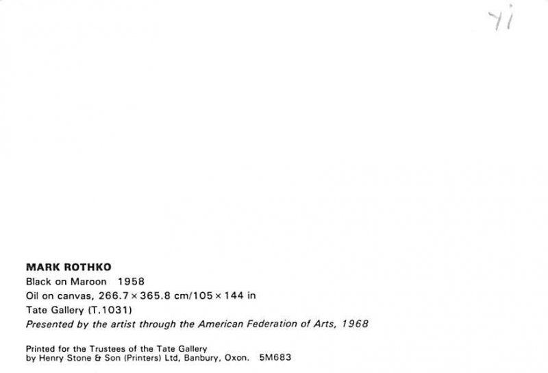 Mark Rothko, The Tate Gallery, London 