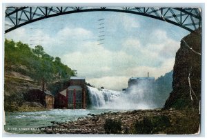 1911 Lower Falls Genesee Bridge Rochester New York NY Vintage Antique Postcard