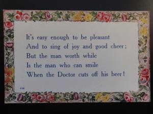 Verse & Poem IT'S EASY ENOUGH TO BE PLEASANT (BEER) - Old Postcard by Alpha