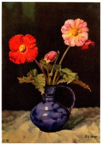 Flowers  artist signed D H Berger